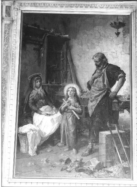 SACRA FAMIGLIA (dipinto, elemento d'insieme) di Mariani Cesare (seconda metà sec. XIX)