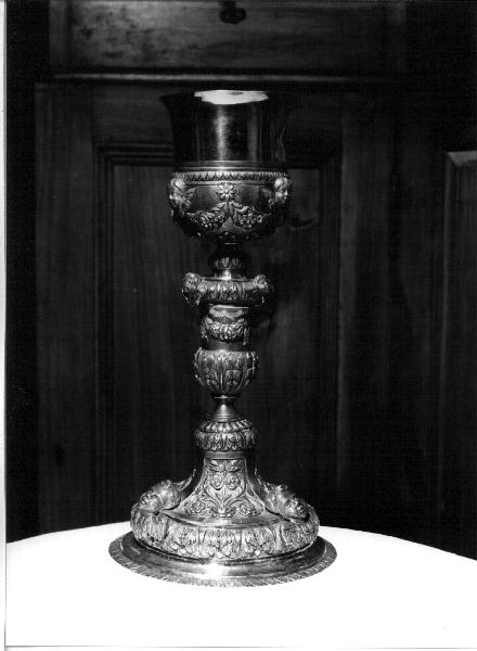 cherubini/ motivi decorativi vegetali (calice, opera isolata) - bottega ligure (sec. XIX)