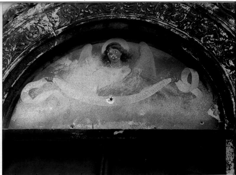 angelo con cartiglio (dipinto, elemento d'insieme) - ambito genovese (inizio sec. XX)