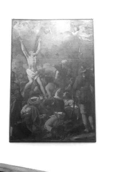 crocifissione di Sant'Andrea (dipinto, opera isolata) di De Ferrari Giovanni Andrea (attribuito) (sec. XVII)