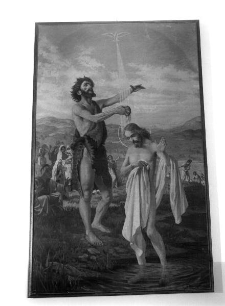 battesimo di Cristo (dipinto, opera isolata) di Thermignon Carlo (attribuito) (sec. XX)