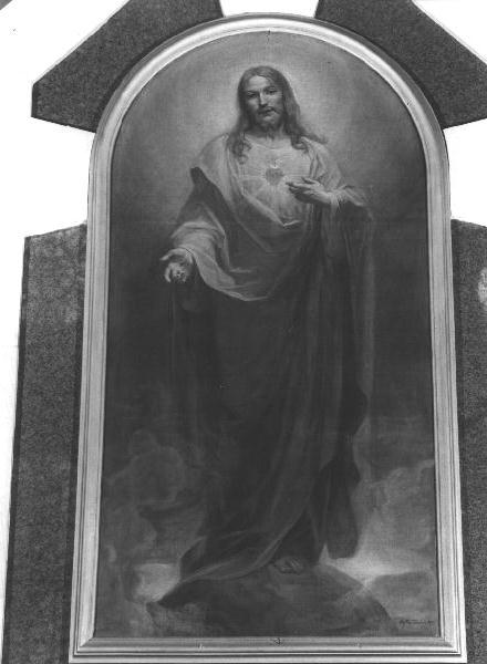 Sacro Cuore di Gesù (dipinto, opera isolata) di Traverso Mattia (sec. XX)