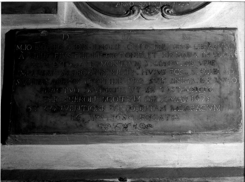 lapide, opera isolata - bottega genovese (sec. XVII)