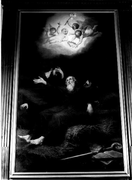 morte di Sant'Antonio Abate (dipinto, elemento d'insieme) di Carrea Bacigalupo Rosa (attribuito) (sec. XIX)