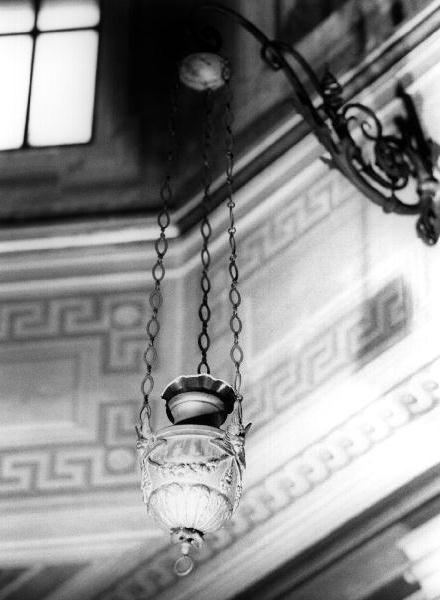 festoni e cherubini (lampada, opera isolata) - bottega ligure (prima metà sec. XX)