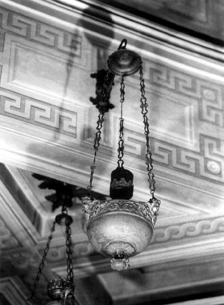 MOTIVI DECORATIVI VEGETALI/ CHERUBINI (lampada, opera isolata) - bottega ligure (prima metà sec. XX)