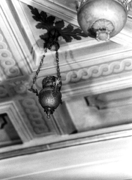 MOTIVO DECORATIVO FITOMORFO/ MOTIVO DECORATIVO GEOMETRICO (lampada, opera isolata) - bottega ligure (prima metà sec. XX)