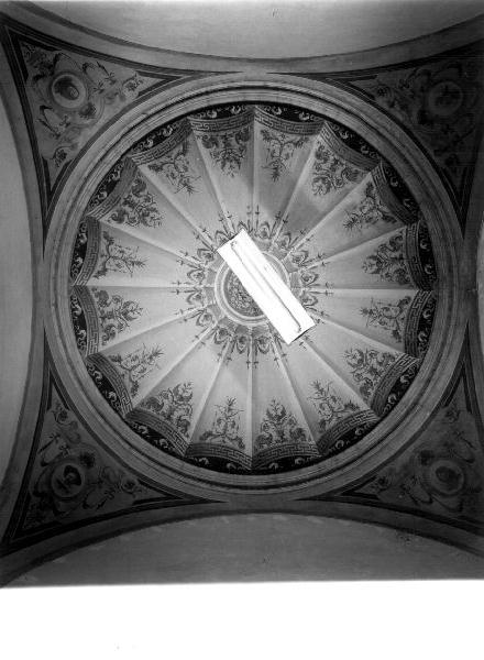 MOTIVI DECORATIVI A GROTTESCHE/ MOTIVO DECORATIVO GEOMETRICO/ ANIMALI FANTASTICI (dipinto, opera isolata) - ambito ligure (inizio sec. XX)