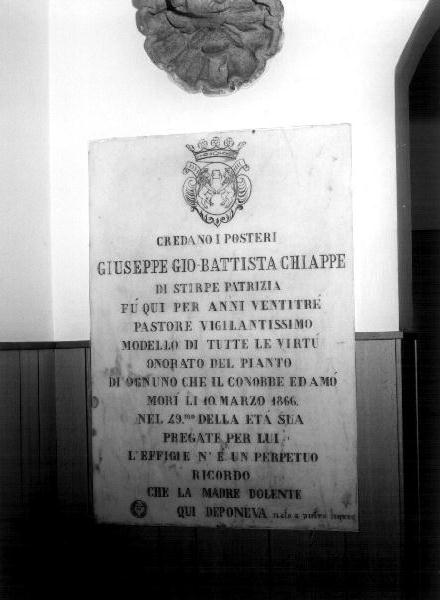 lapide, elemento d'insieme - bottega genovese (sec. XIX)