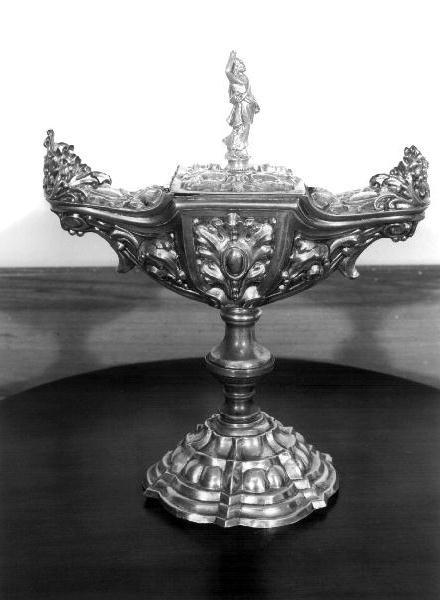 navicella portaincenso, elemento d'insieme - bottega genovese (seconda metà sec. XIX)