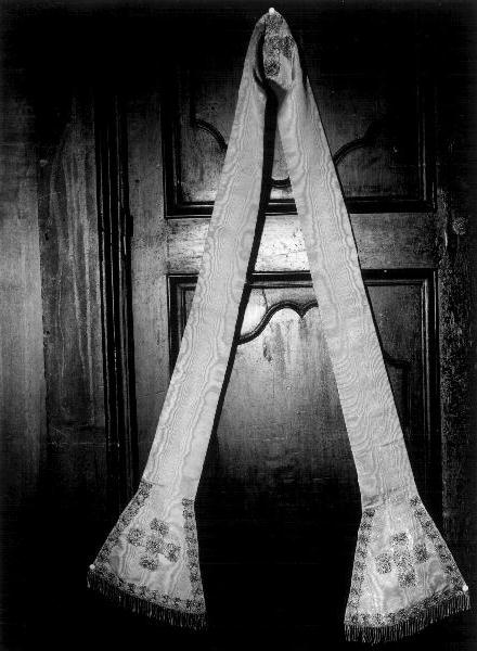 stola, elemento d'insieme - manifattura ligure (terzo quarto sec. XIX)