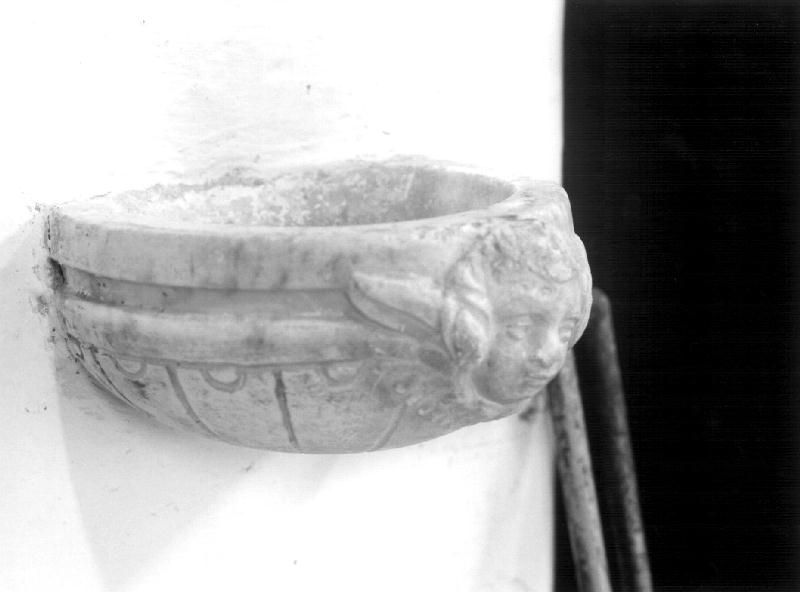 acquasantiera da parete, opera isolata - bottega ligure (primo quarto sec. XVII)