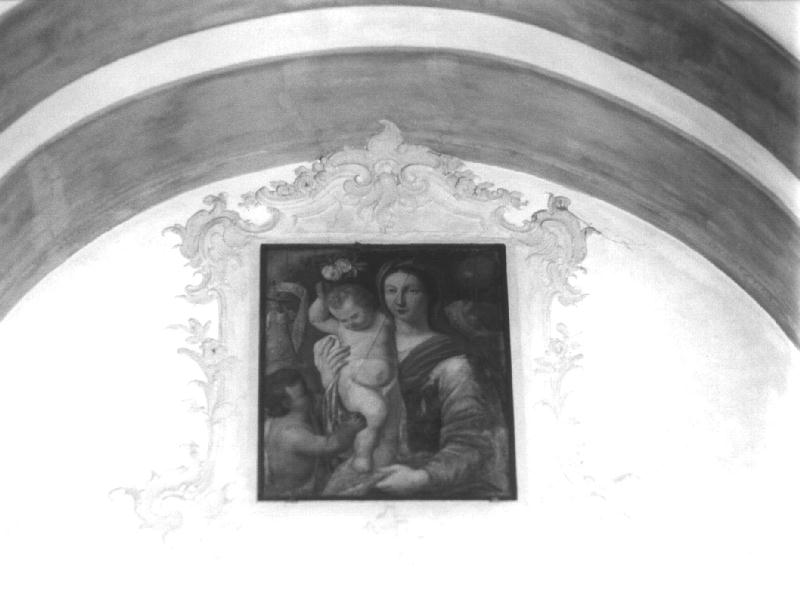 Sacra Famiglia con San Giovanni Battista bambino (dipinto, elemento d'insieme) - ambito ligure (fine/inizio secc. XVI/ XVII)