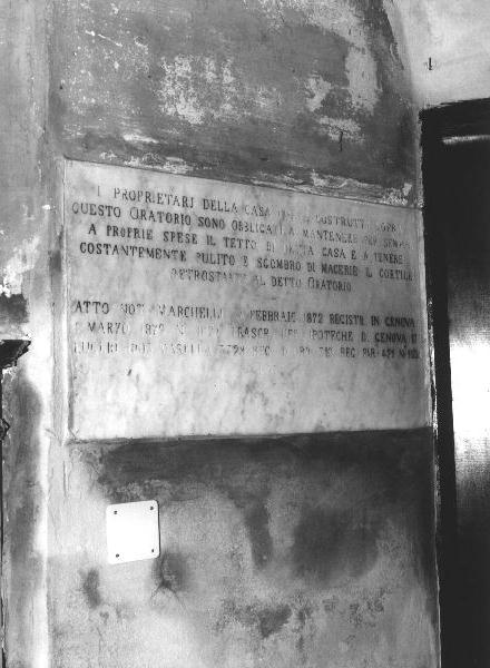 lapide, opera isolata - bottega ligure (sec. XX)