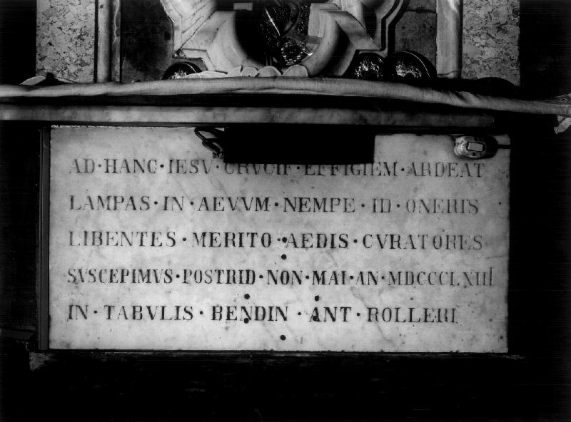 lapide documentaria, opera isolata - bottega ligure (seconda metà sec. XIX)