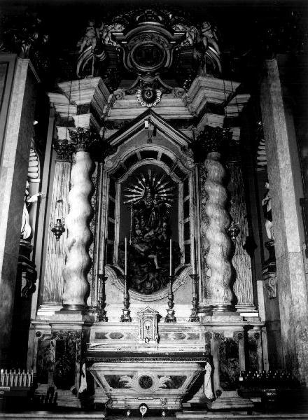 ANGIOLETTI/ MONOGRAMMA MARIANO (altare, elemento d'insieme) - bottega ligure (fine/inizio secc. XVII/ XVIII)