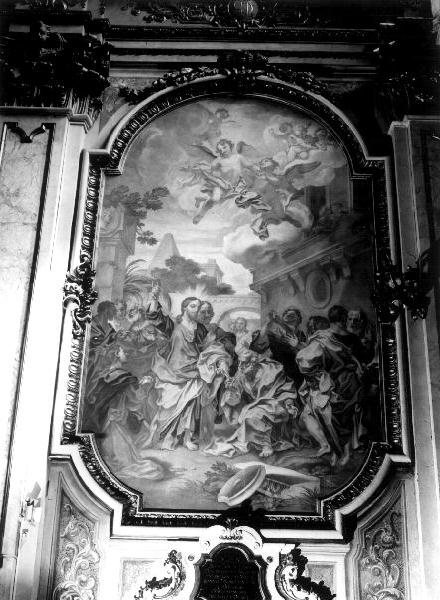 Cristo consegna le chiavi a San Pietro (dipinto, elemento d'insieme) di Piola Paolo Gerolamo (sec. XVIII)