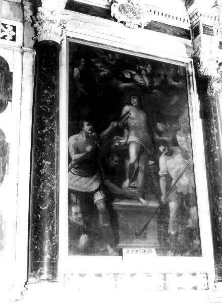 martirio di San Vincenzo (dipinto, elemento d'insieme) di Tavarone Lazzaro detto Bisaccione (scuola) (sec. XVII)