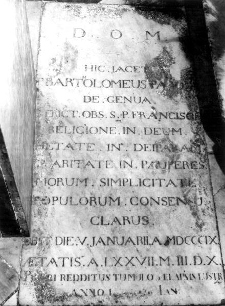 lapide, opera isolata - bottega ligure (sec. XIX)