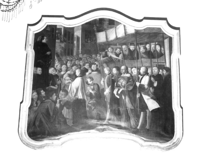 traslazione dell'immagine della Madonna del Buon Consiglio (dipinto, elemento d'insieme) di Giolfi Antonio (seconda metà sec. XVIII)