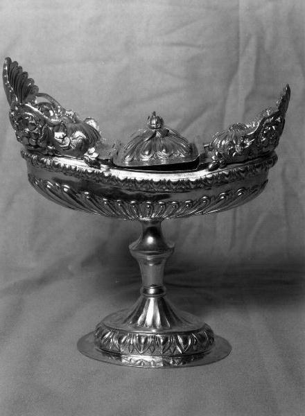 MOTIVI DECORATIVI FLOREALI (navicella portaincenso, opera isolata) - bottega ligure (sec. XIX)