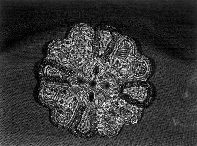 coccarda, elemento d'insieme - manifattura ligure (seconda metà sec. XIX)