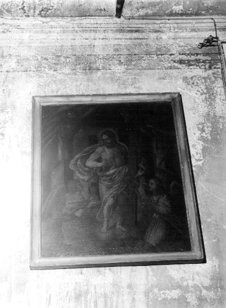 Cristo risorto tra due angeli (dipinto, opera isolata) - ambito ligure (prima metà sec. XVII)