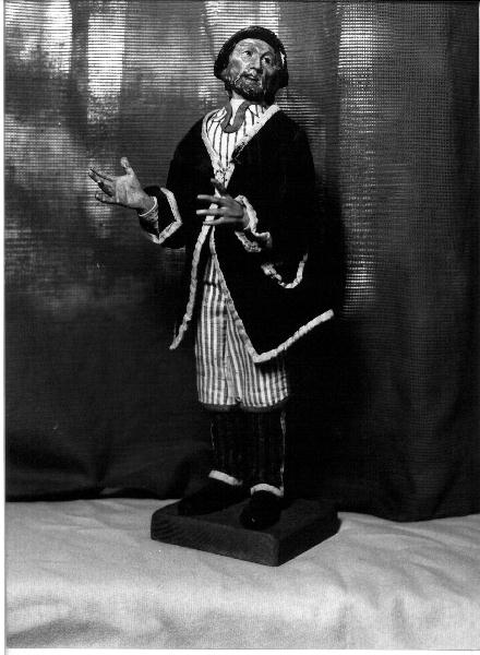 figura maschile (statua da presepio, elemento d'insieme) - PRODUZIONE GENOVESE (fine/inizio secc. XVIII/ XIX)