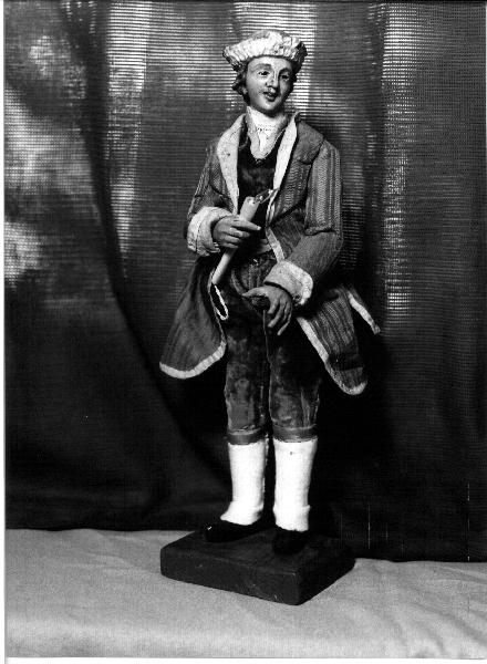 figura maschile (statua da presepio, elemento d'insieme) - PRODUZIONE GENOVESE (fine/inizio secc. XVIII/ XIX)