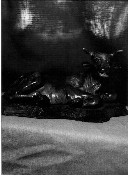 bue (statua da presepio, elemento d'insieme) - PRODUZIONE GENOVESE (sec. XVIII)