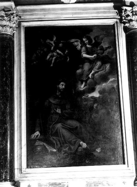 S. FRANCESCO D'ASSISI, estasi di San Francesco d'Assisi (pala d'altare, elemento d'insieme) di Fiasella Domenico detto Sarzana (prima metà sec. XVII)