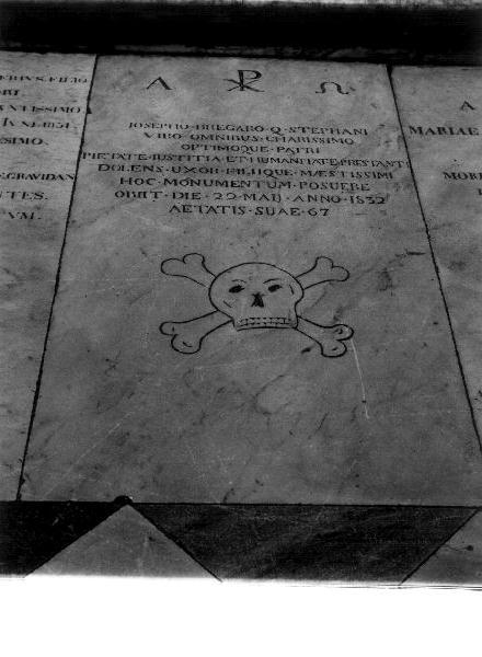 lapide tombale, opera isolata - bottega ligure (sec. XIX)