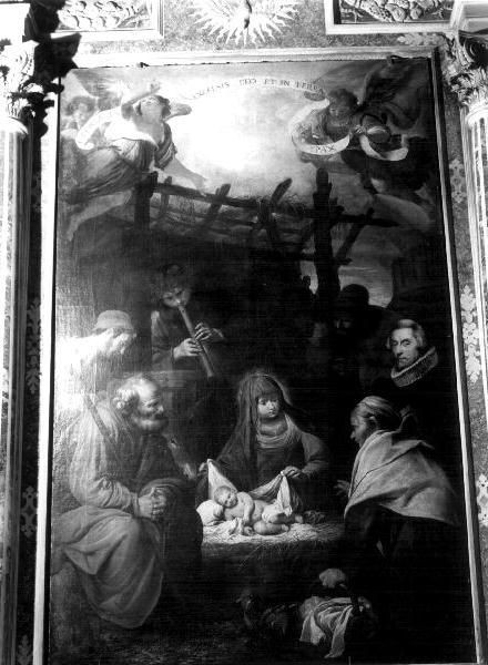 natività di Gesù (pala d'altare, elemento d'insieme) di Carlone Giovanni Battista (seconda metà sec. XVII)