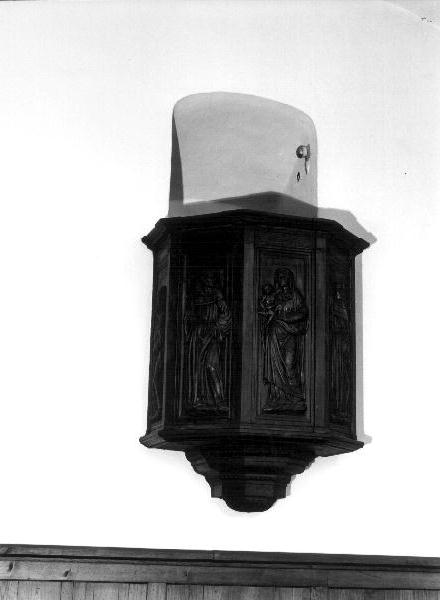 Madonna con Bambino/ Santi francescani (pulpito, opera isolata) - PRODUZIONE LIGURE (inizio sec. XVI)