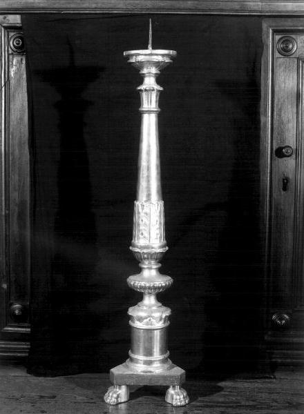 candeliere d'altare, serie - bottega ligure (secc. XIX/ XX)