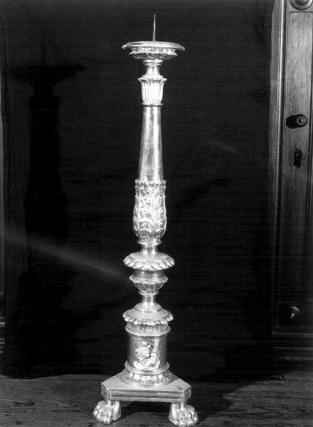 candeliere d'altare, serie - bottega ligure (secc. XIX/ XX)