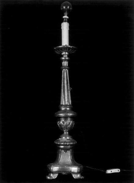 candeliere d'altare, opera isolata - bottega ligure (ultimo quarto sec. XIX)