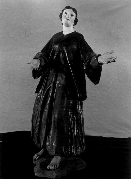 figura femminile (statua da presepio, elemento d'insieme) - bottega genovese (fine/inizio secc. XVIII/ XIX)