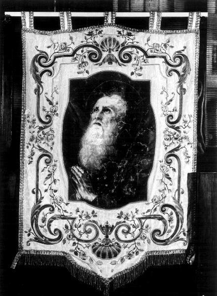 San Francesco di Paola (stendardo processionale, opera isolata) - manifattura ligure (fine/inizio secc. XIX/ XX)