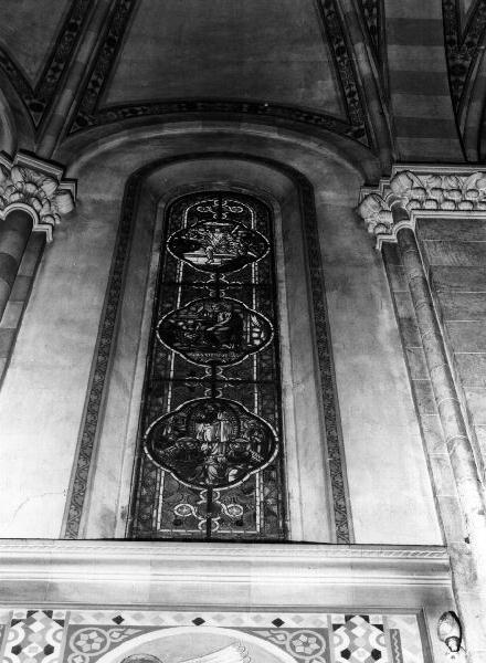 San Marco Evangelista/ resurrezione di Cristo/ Pentecoste (vetrata, elemento d'insieme) di Polloni Guido & C (sec. XX)