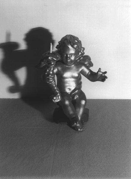 ANGELO (statuetta portacandelabro, elemento d'insieme) - bottega ligure (sec. XIX)