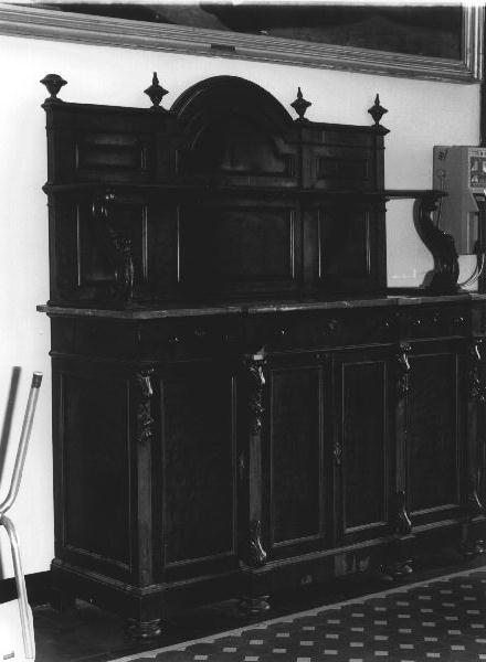 credenza, opera isolata - bottega ligure (fine/inizio secc. XIX/ XX)