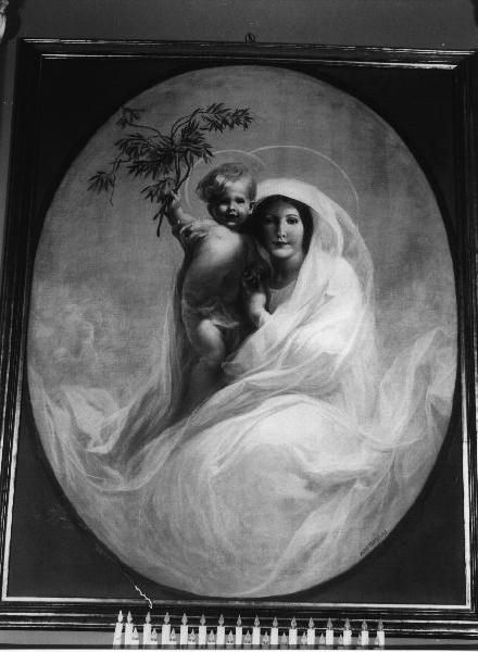 Madonna con Bambino (dipinto, opera isolata) di Traverso Mattia (attribuito) (sec. XX)