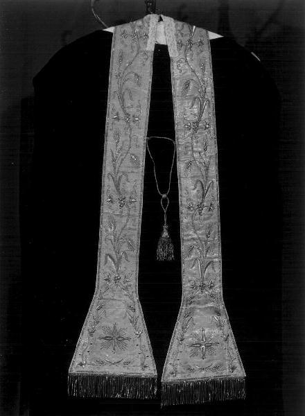 simboli eucaristici/ croce (stola, opera isolata) - manifattura ligure (ultimo quarto sec. XIX)