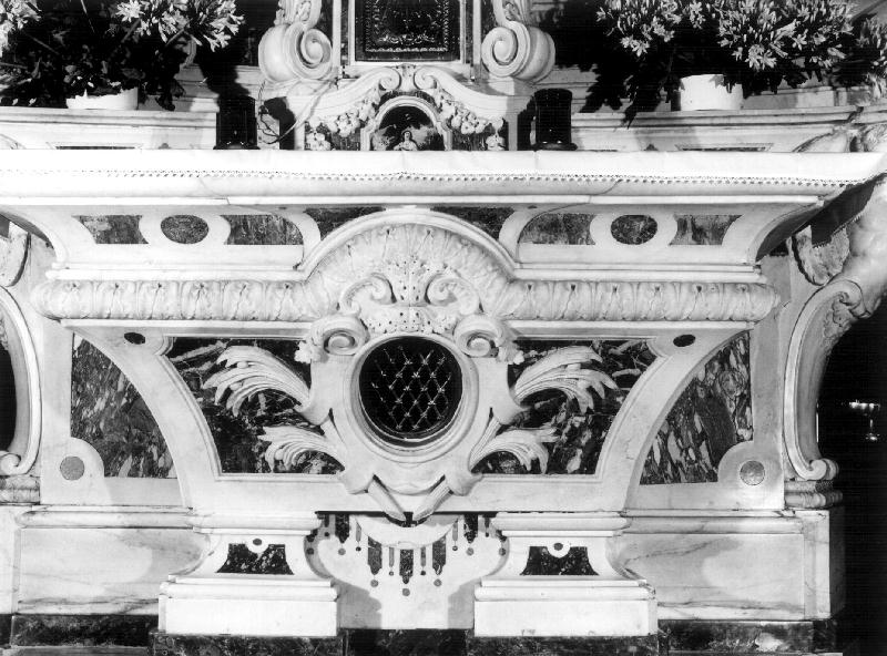 motivi decorativi vegetali/ motivi decorativi geometrici (paliotto, elemento d'insieme) - bottega ligure (seconda metà sec. XVIII)