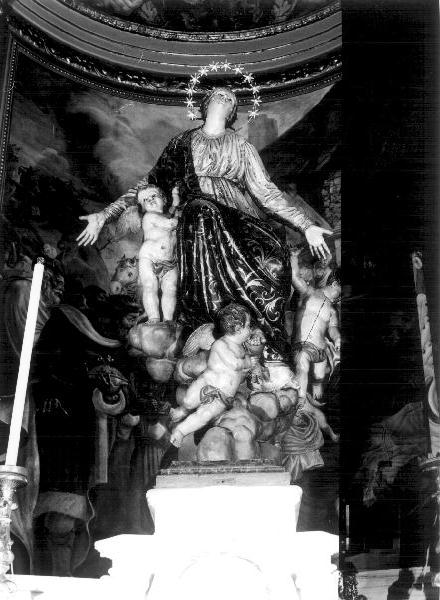 Madonna Assunta con angeli (gruppo scultoreo, elemento d'insieme) - bottega ligure (sec. XIX)