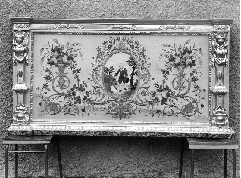 Sant'Isidoro/ motivi decorativi vegetali/ motivi decorativi floreali (paliotto, elemento d'insieme) - manifattura ligure (seconda metà sec. XIX)