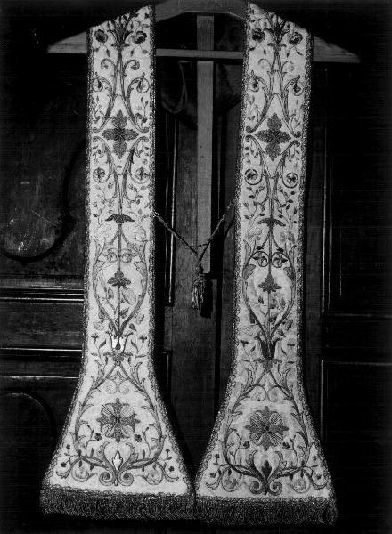 MOTIVI DECORATIVI VEGETALI/ MOTIVI DECORATIVI FLOREALI (stola, opera isolata) - manifattura ligure (prima metà sec. XIX)