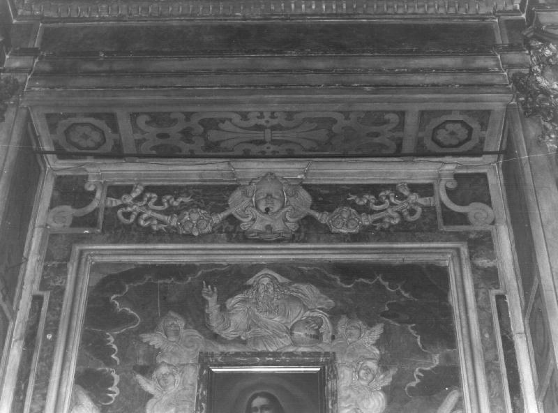 cherubino con ghirlanda di fiori (rilievo, opera isolata) - bottega genovese (sec. XVIII)