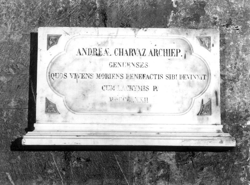 lapide commemorativa, elemento d'insieme - bottega genovese (sec. XIX)